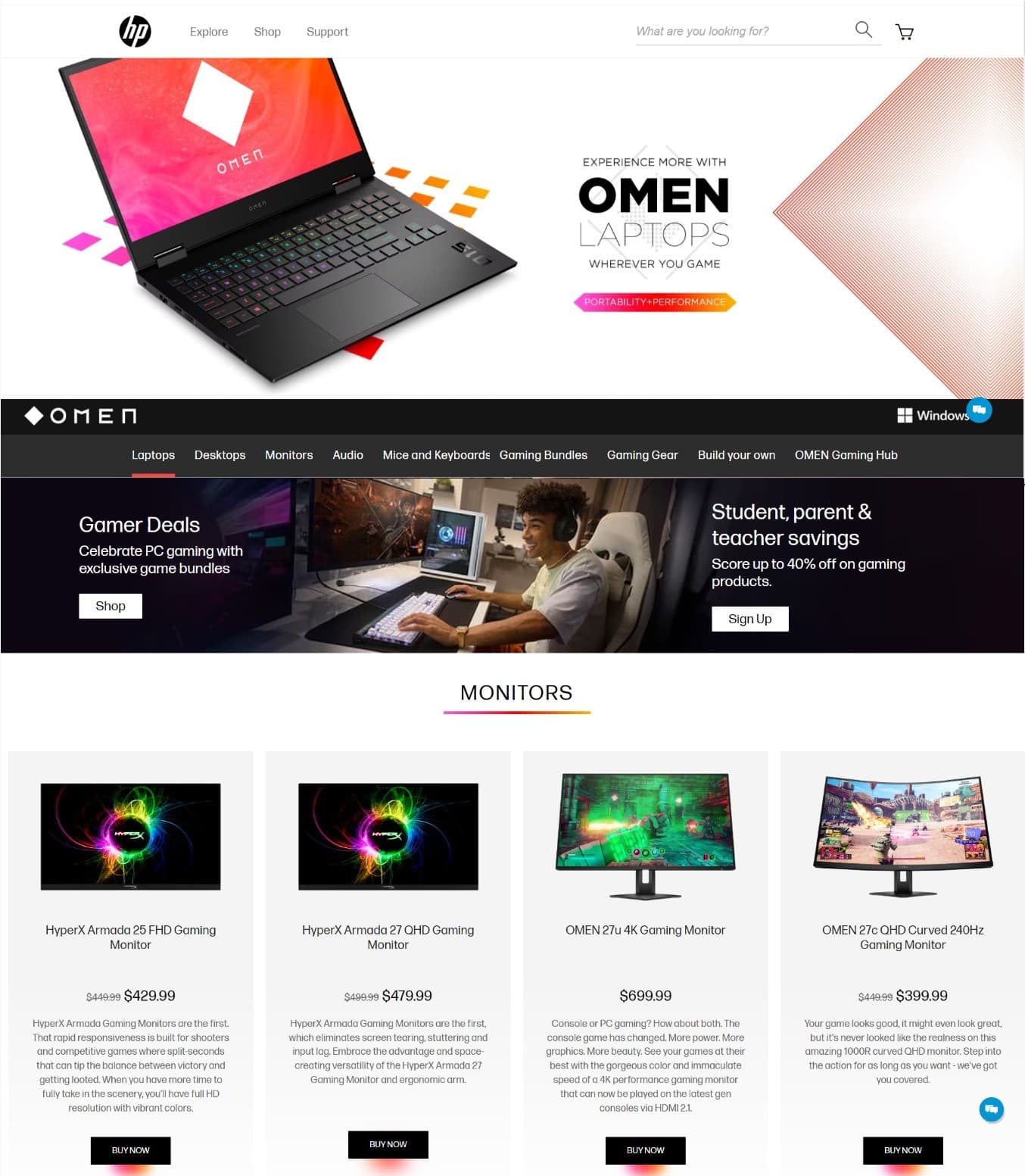 Duplicate gaming landing page