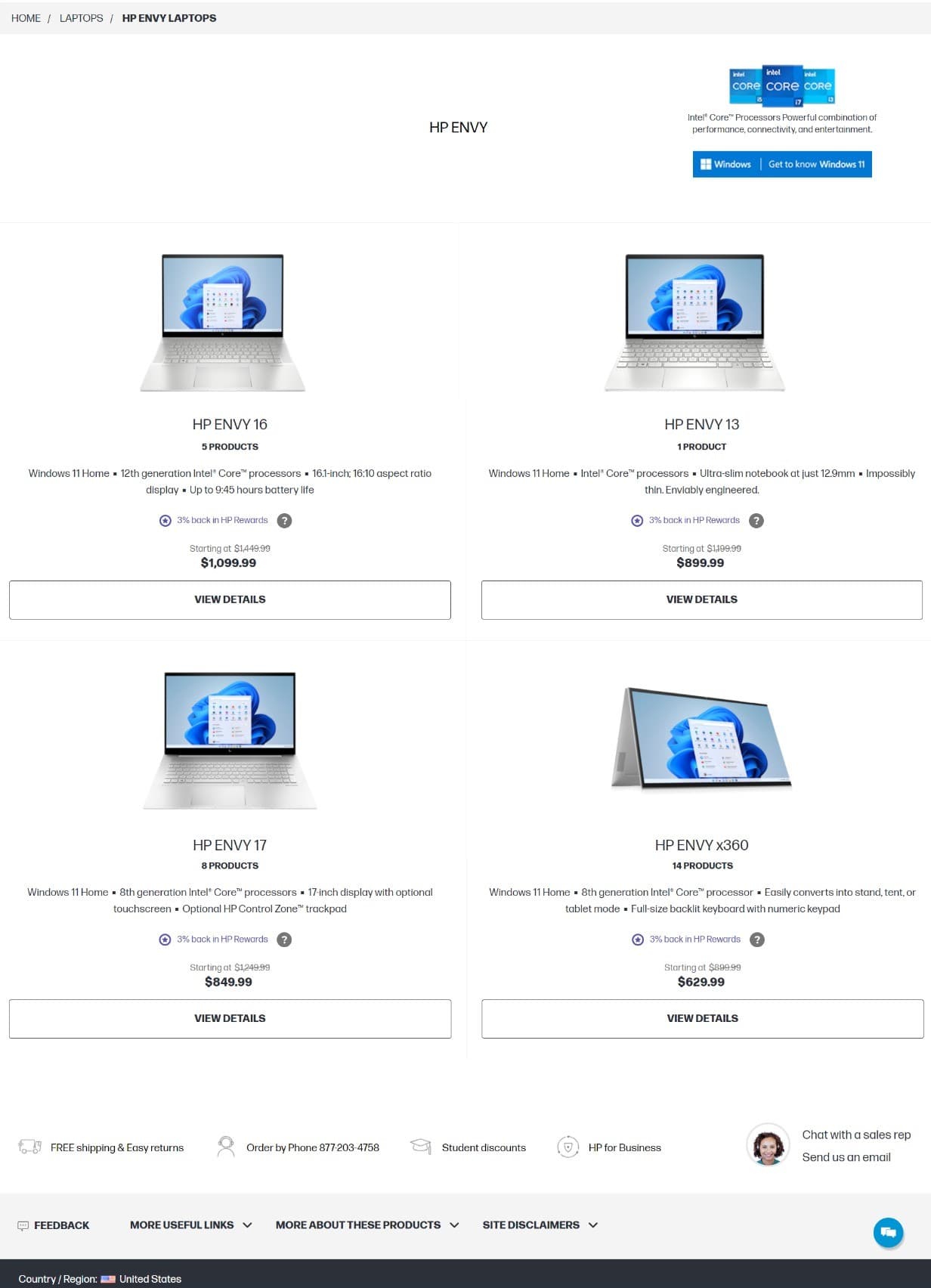 Original laptops model versions page