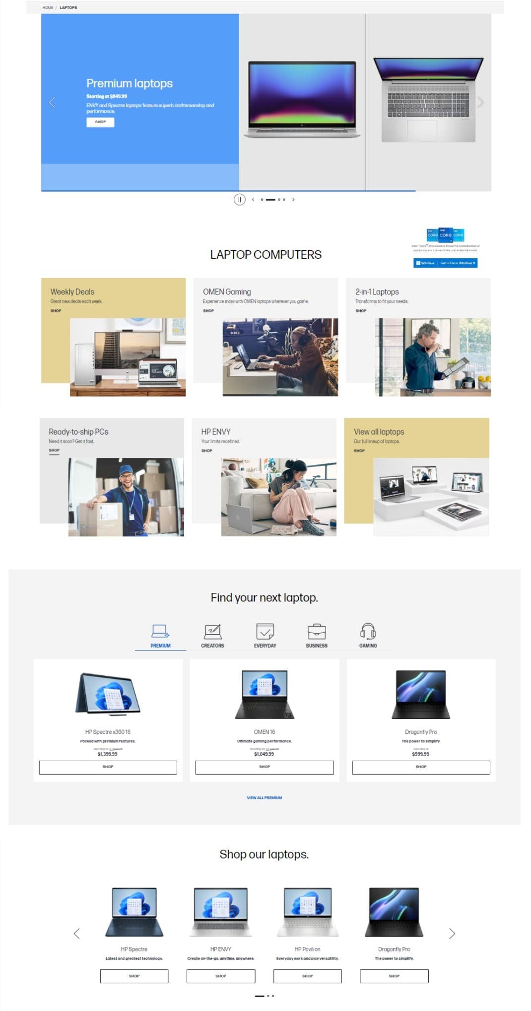 Original laptops page