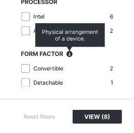 Filters tooltip