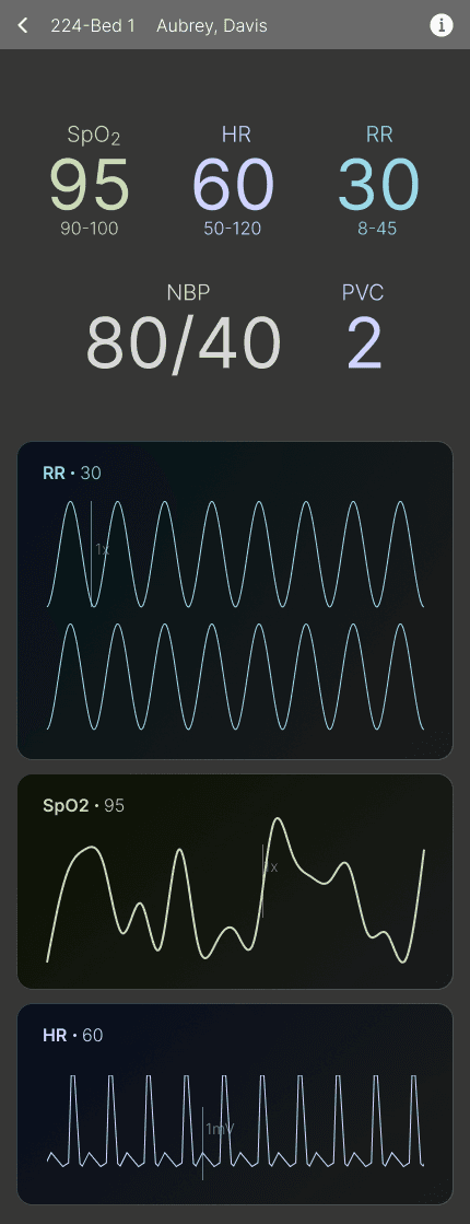 Detailed Patients View screen