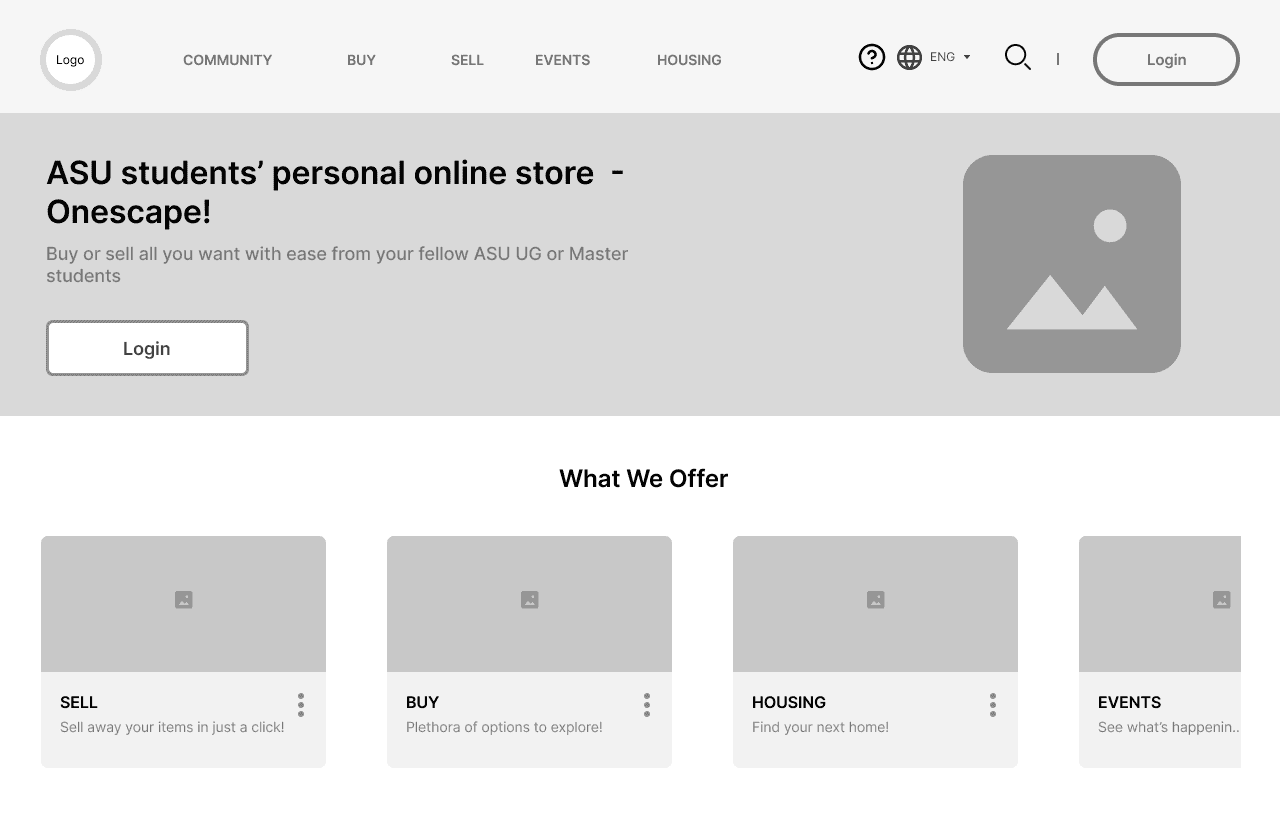 Wireframe - Home page