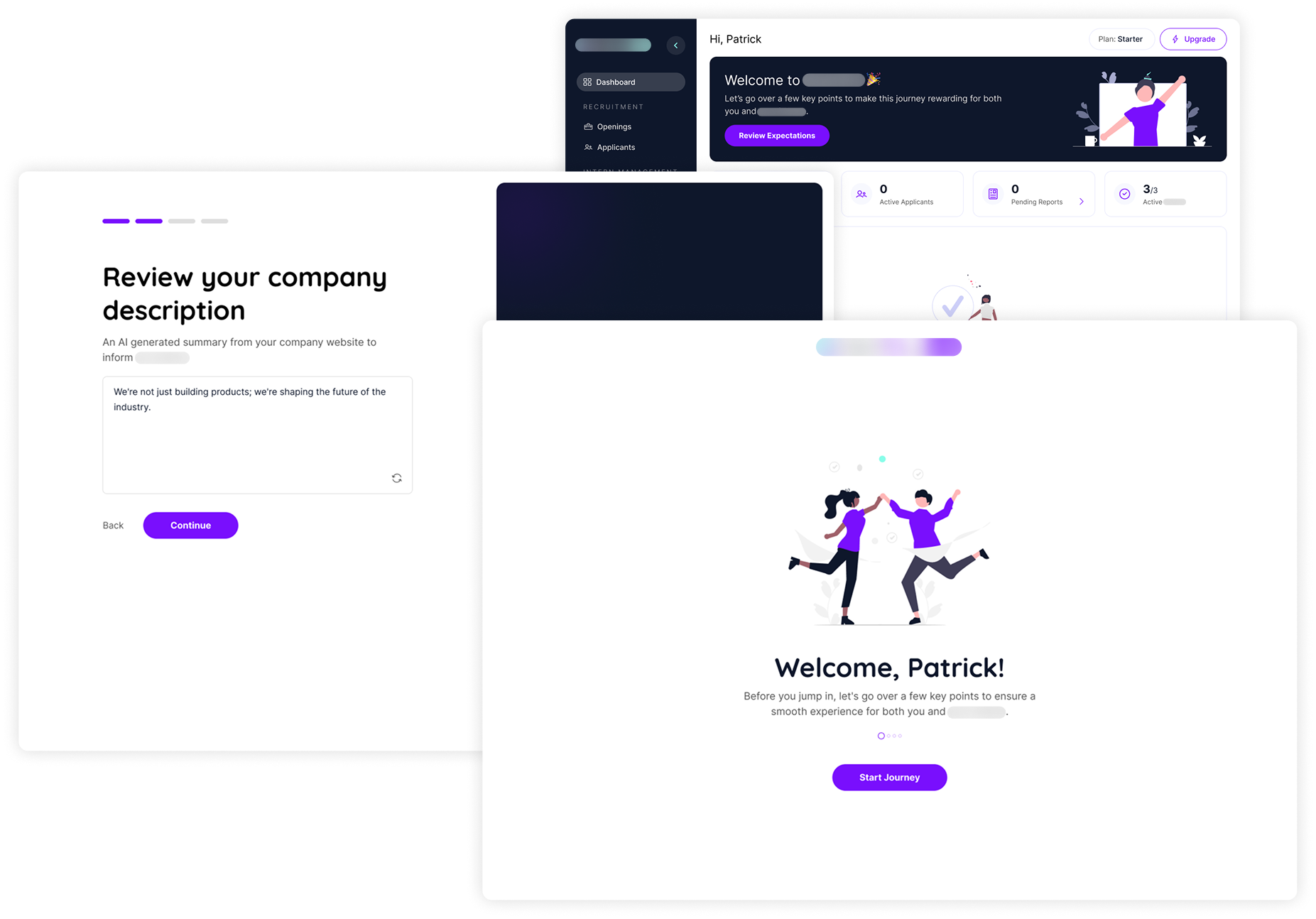 Signup, onboarding, and upgrade button images