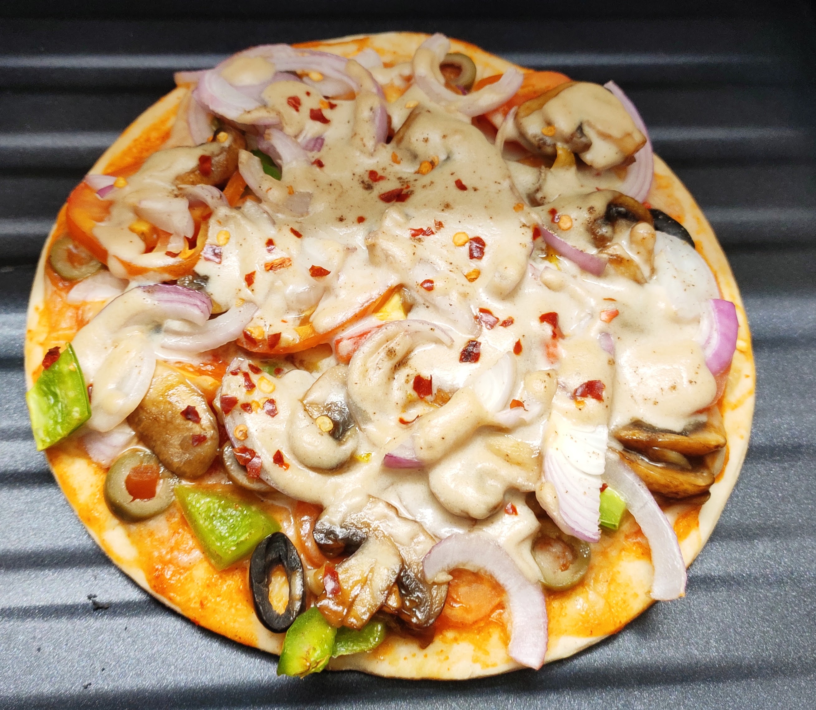 Home-made pizza.