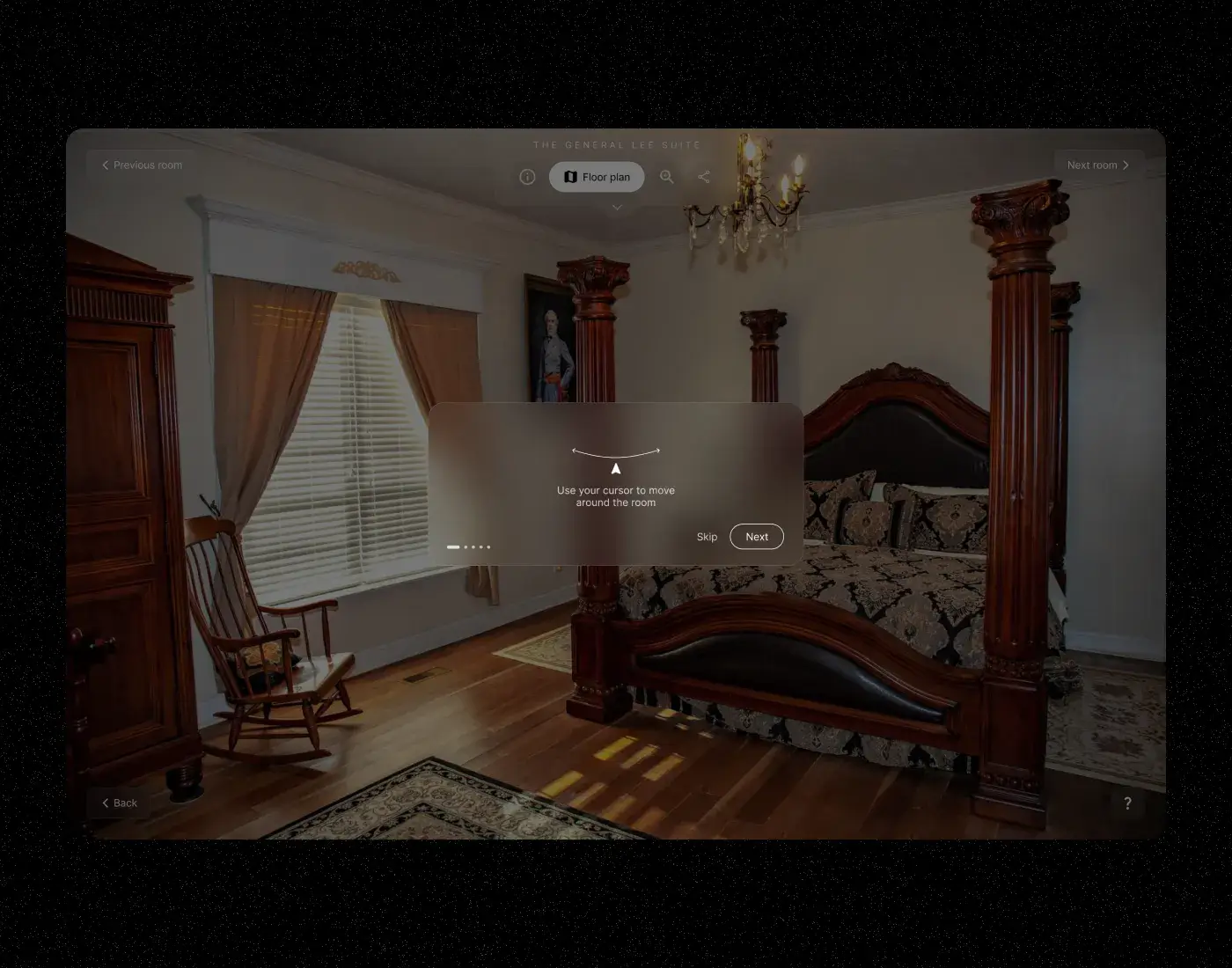 Onboarding tour web design project